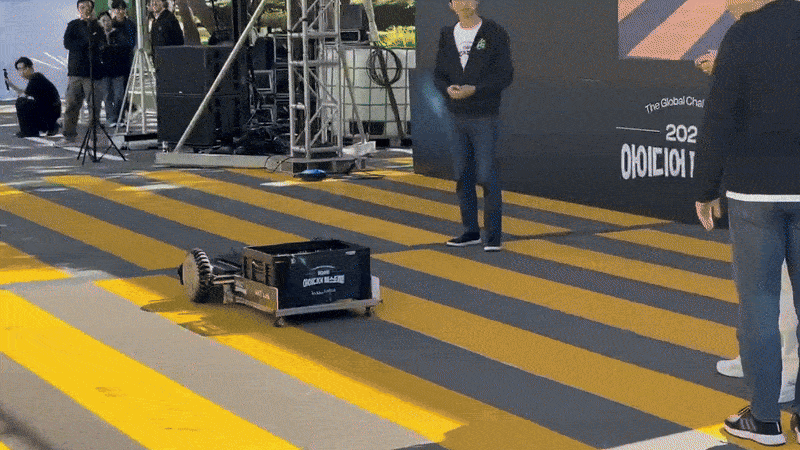 ANT Lab's latest tires that allow vehicles to move in any direction — not just forward, backward or turning — for full 360-degree maneuverability. [SARAH CHEA] 